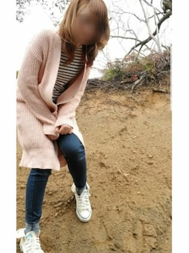 「UNIQLO（ユニクロ）のWOMEN ウルトラストレッチジーンズ（デニムパンツ）」を使った、よっぴさん（レディース・159cm）の春コーディネート