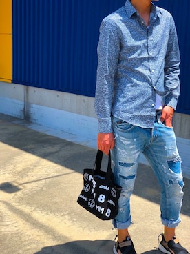 「muta（ムータ）のアイテム（バッグ）」を使った、310さん（メンズ・178cm）の春コーディネート