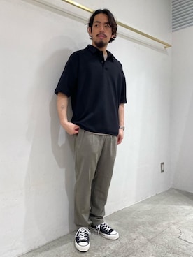 「アイテム（ポロシャツ）」を使った、冨田　剛史さん（メンズ・165cm）の春コーディネート