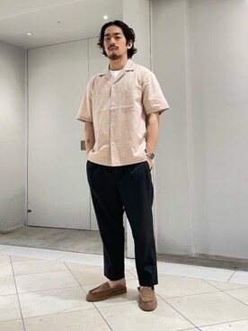 「RECOMMEND  ITEM STYLING」｜「アイテム（スリッポン）」を使った、冨田　剛史さん（メンズ・165cm）の春コーディネート