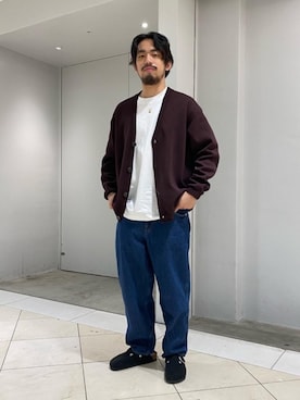 「RECOMMEND  ITEM STYLING」｜「アイテム（サンダル）」を使った、冨田　剛史さん（メンズ・165cm）の秋コーディネート