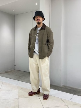 「RECOMMEND  ITEM STYLING」｜「アイテム（帽子）」を使った、冨田　剛史さん（メンズ・165cm）の秋コーディネート