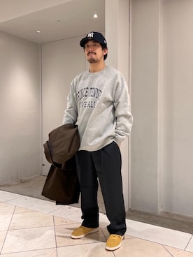 「BEAUTY&YOUTH UNITED ARROWS（ビューティーアンドユースユナイテッドアローズ）のアイテム（ステンカラーコート）」を使った、冨田　剛史さん（メンズ・165cm）の冬コーディネート