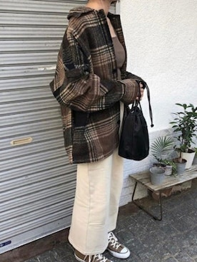 「Lavish Gate（ラヴィッシュゲート）のアイテム（ステンカラーコート）」を使った、Lavish Gate Staffさん（レディース・164cm）の冬コーディネート