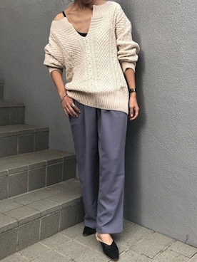 「くすみカラー」｜Lavish Gate Staffさん（レディース・160cm）の冬コーディネート