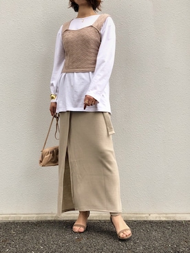 「ラップスカート」｜Lavish Gate Staffさん（レディース・164cm）の冬コーディネート