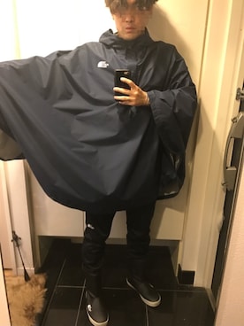 「THE NORTH FACE（ザノースフェイス）のアイテム（レインシューズ）」を使った、オカザキジョーさん（メンズ・174cm）の秋コーディネート