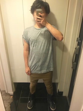 「THE NORTH FACE（ザノースフェイス）のアイテム（レインシューズ）」を使った、オカザキジョーさん（メンズ・175cm）の夏コーディネート