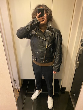 「PRE_（プレ）のアイテム」を使った、オカザキジョーさん（メンズ・174cm）の冬コーディネート