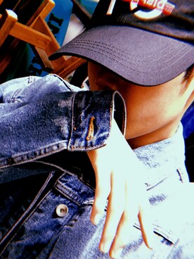 「OY（オーワイ）のアイテム（キャップ）」を使った、ながしゅーさん（メンズ・175cm）の夏コーディネート