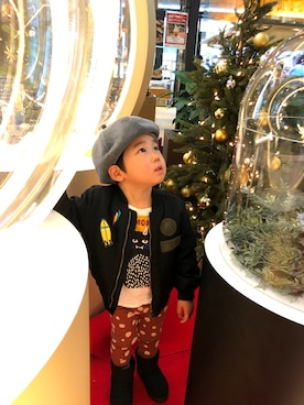 「ZARA KIDS」｜「アイテム（ハンチング/ベレー帽）」を使った、asahi_sunさん（キッズ・90cm）の秋コーディネート
