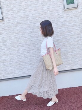 「earth music&ecology（アースミュージックアンドエコロジー）のアイテム」を使った、みさん（レディース・158cm）の夏コーディネート