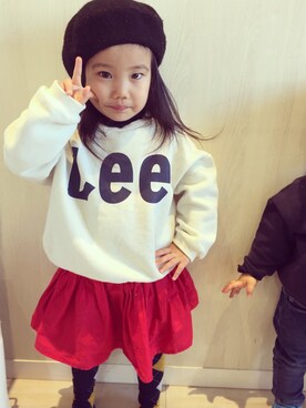 「アイテム（タイツ/ストッキング、ブルー系）」を使った、LILYsNICOさん（キッズ・80cm）の冬コーディネート