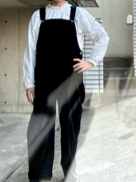 「Samansa Mos2 blue（サマンサモスモスブルー）のアイテム（オールインワン・サロペット）」を使った、瑞季さん（レディース・148cm）の秋コーディネート