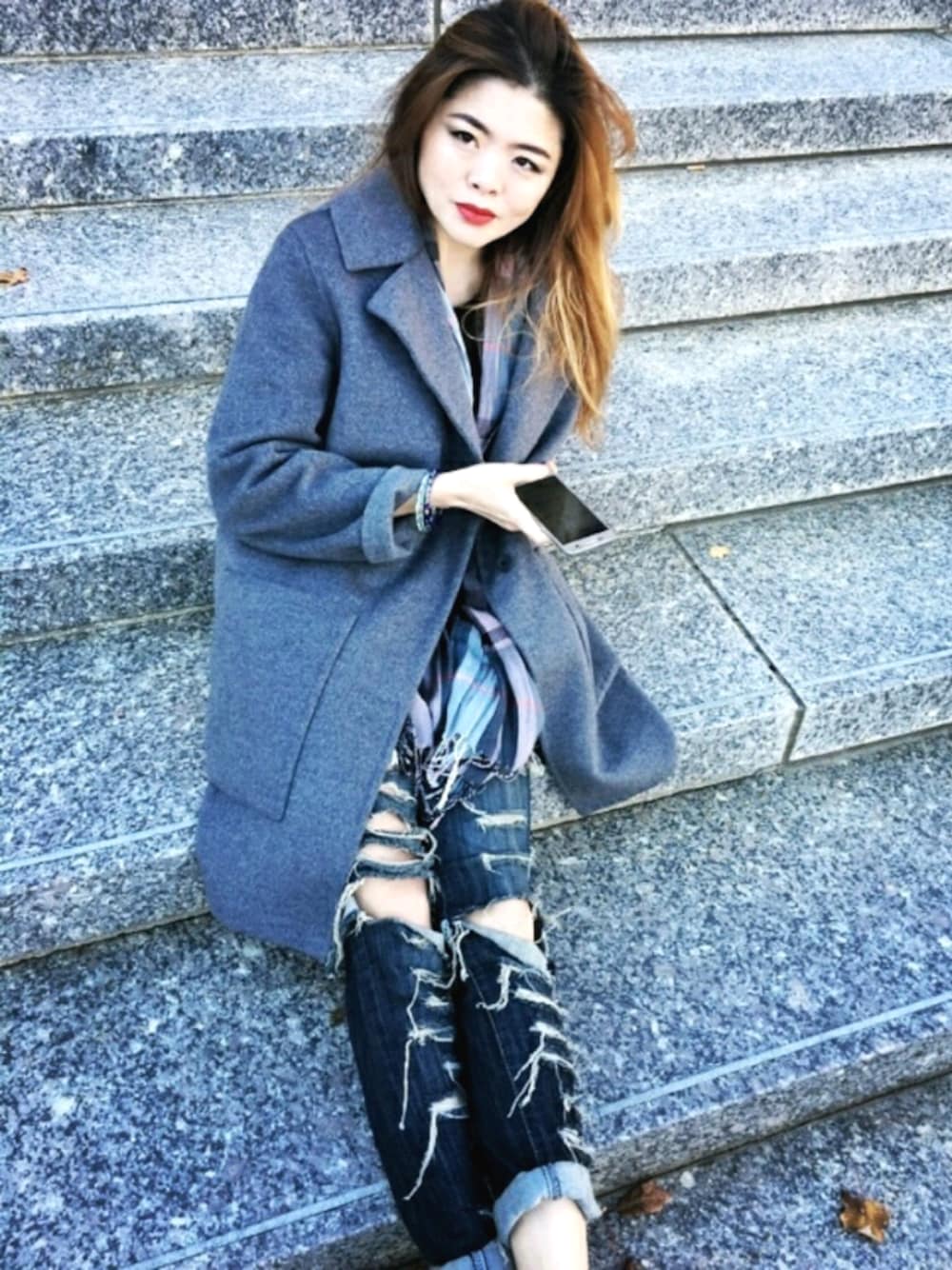 BALENCIAGAのチェスターコートを使った人気ファッションコーディネート