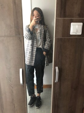「PULL&BEAR（プルアンドベア）のアイテム（テーラードジャケット）」を使った、JANS_Jさん（レディース・161cm）の秋コーディネート