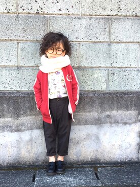 「Dr. Martens（ドクターマーチン）のアイテム（その他シューズ）」を使った、　　　toui'さん（キッズ・110cm）の冬コーディネート