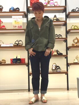 「オリエンタルトラフィック」｜「アイテム（カバーオール）」を使った、miyazakiさん（レディース・163cm）の春コーディネート