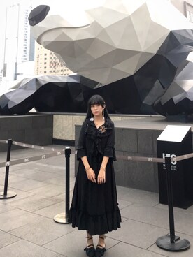 「DW（ディーダブリュー）のアイテム（アクセサリー）」を使った、吧唧一大口雏酱さん（レディース・158cm）の秋コーディネート