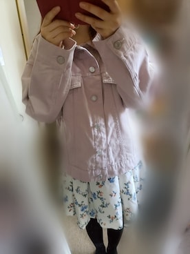 「アイテム（デニムジャケット、ピンク系）」を使った、まなてぃさん（レディース・150cm）の春コーディネート