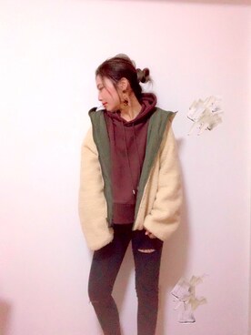 「KOBE LETTUCE（コウベレタス）のアイテム（ブルゾン）」を使った、のんちゃんさん（レディース・152cm）の秋コーディネート