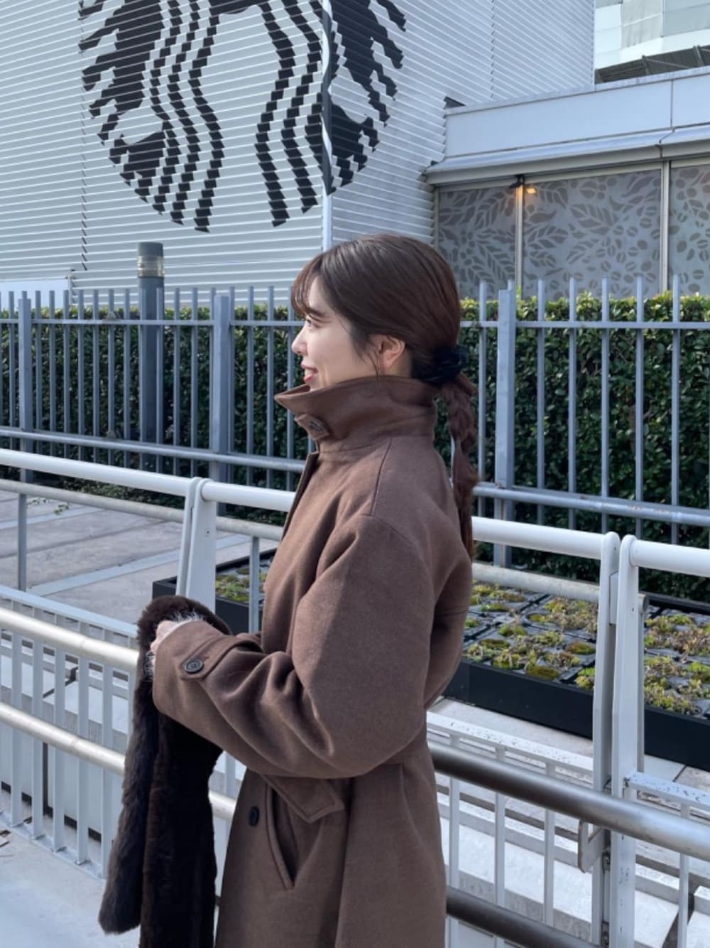 ウールライク スタンドカラーロングコート TINA：JOJUNを使った人気