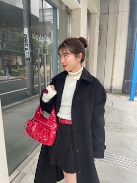 ウールライク スタンドカラーロングコート TINA：JOJUNを使った人気