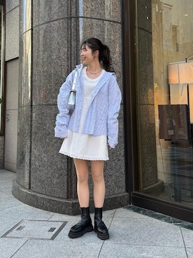 「シャツ 」｜「アイテム（ブーツ）」を使った、Miyukiさん（レディース・158cm）の冬コーディネート