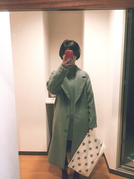 「orslow」｜「アイテム（チェスターコート）」を使った、yocco*さん（レディース・156cm）の冬コーディネート