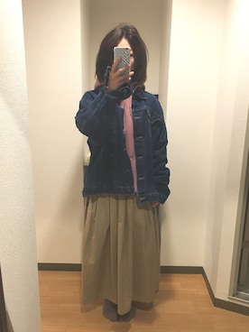 「Crisp（クリスプ）のアイテム（デニムジャケット）」を使った、yocco*さん（レディース・156cm）の冬コーディネート