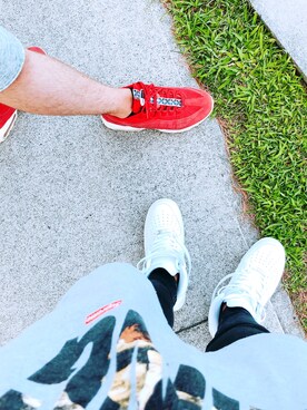 「Nike AIR Force1のアイテム（スニーカー、ホワイト系）」を使った、KAKEさん（メンズ・167cm）の夏コーディネート