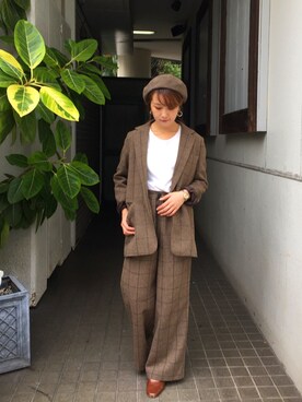 LIFE's代官山店｜mayu使用「TODAYFUL（ツイードチェックジャケット）」的時尚穿搭