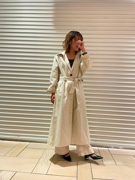 「FREE'S MART（フリーズマート）のアイテム（ステンカラーコート）」を使った、kaoriさん（レディース・160cm）の春コーディネート