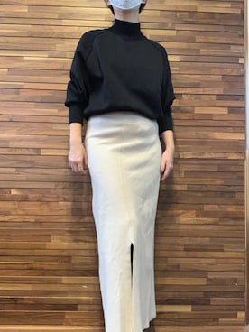 「UNITED TOKYO（ユナイテッドトウキョウ）のボリュームスリーブニット（ニット/セーター）」を使った、Mamikanaさん（レディース・150cm）の秋コーディネート