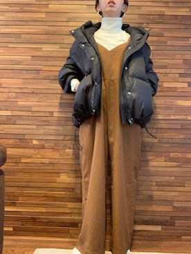 「green label relaxing（グリーンレーベルリラクシング）のアイテム（サロペット/オーバーオール）」を使った、Mamikanaさん（レディース・150cm）の秋コーディネート