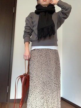 「しまむら（シマムラ）のアイテム（ストール/ショール）」を使った、Mamikanaさん（レディース・150cm）の冬コーディネート