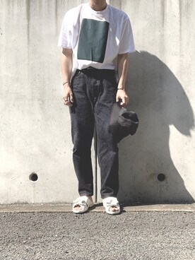 「NEONSIGN（ネオンサイン）のアイテム（帽子）」を使った、よしきさん（メンズ・176cm）の夏コーディネート