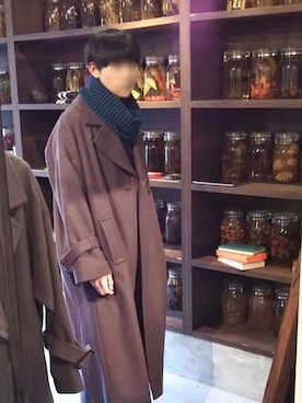 「SHAREEF（シャリーフ）のアイテム（チェスターコート）」を使った、RYUYAさん（メンズ・178cm）の冬コーディネート