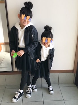「H&M（エイチ・アンド・エム）のアイテム（スカート）」を使った、ariri0514さん（キッズ・122cm）の冬コーディネート