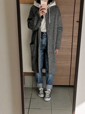 「ハイウエストストレートジーンズ」｜ariri0514さん（レディース・149cm）の冬コーディネート