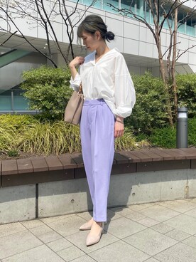 「ドルマンスリーブ」｜「アイテム（その他）」を使った、hanaさん（レディース・156cm）の春コーディネート