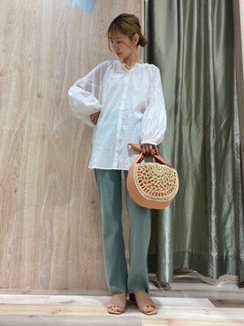 「ペーパーバッグ」｜「アイテム（その他）」を使った、hanaさん（レディース・156cm）の春コーディネート