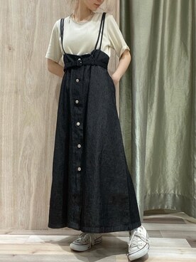 「デザイントップス」｜「アイテム（その他）」を使った、hanaさん（レディース・156cm）の春コーディネート