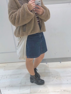 「one way（ワンウェイ）のアイテム（シューズ）」を使った、Yuさん（レディース・158cm）の冬コーディネート