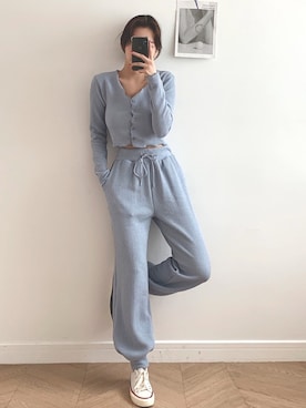 「スエット」｜「アイテム（セットアップ）」を使った、JEIDAYSさん（レディース・160cm）の春コーディネート