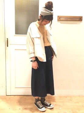 「USAコットン」｜「アイテム（アクセサリー）」を使った、さ く ら さん（レディース・163cm）の春コーディネート