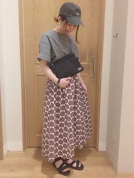 「USAコットン」｜「アイテム（キャップ）」を使った、さ く ら さん（レディース・163cm）の春コーディネート