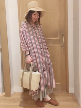 「スカーチョ」｜「アイテム（ワンピース/ドレス）」を使った、さ く ら さん（レディース・163cm）の春コーディネート