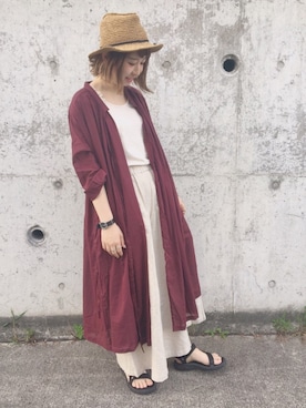 「スカーチョ」｜「アイテム（ワンピース/ドレス）」を使った、さ く ら さん（レディース・163cm）の夏コーディネート