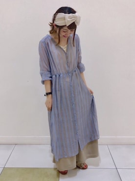 「スカーチョ」｜「アイテム（ワンピース/ドレス）」を使った、さ く ら さん（レディース・163cm）の夏コーディネート